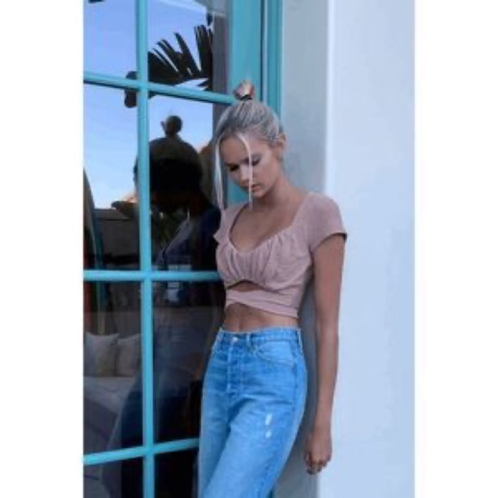 UO Mini Cutout Wrap Top Size Medium